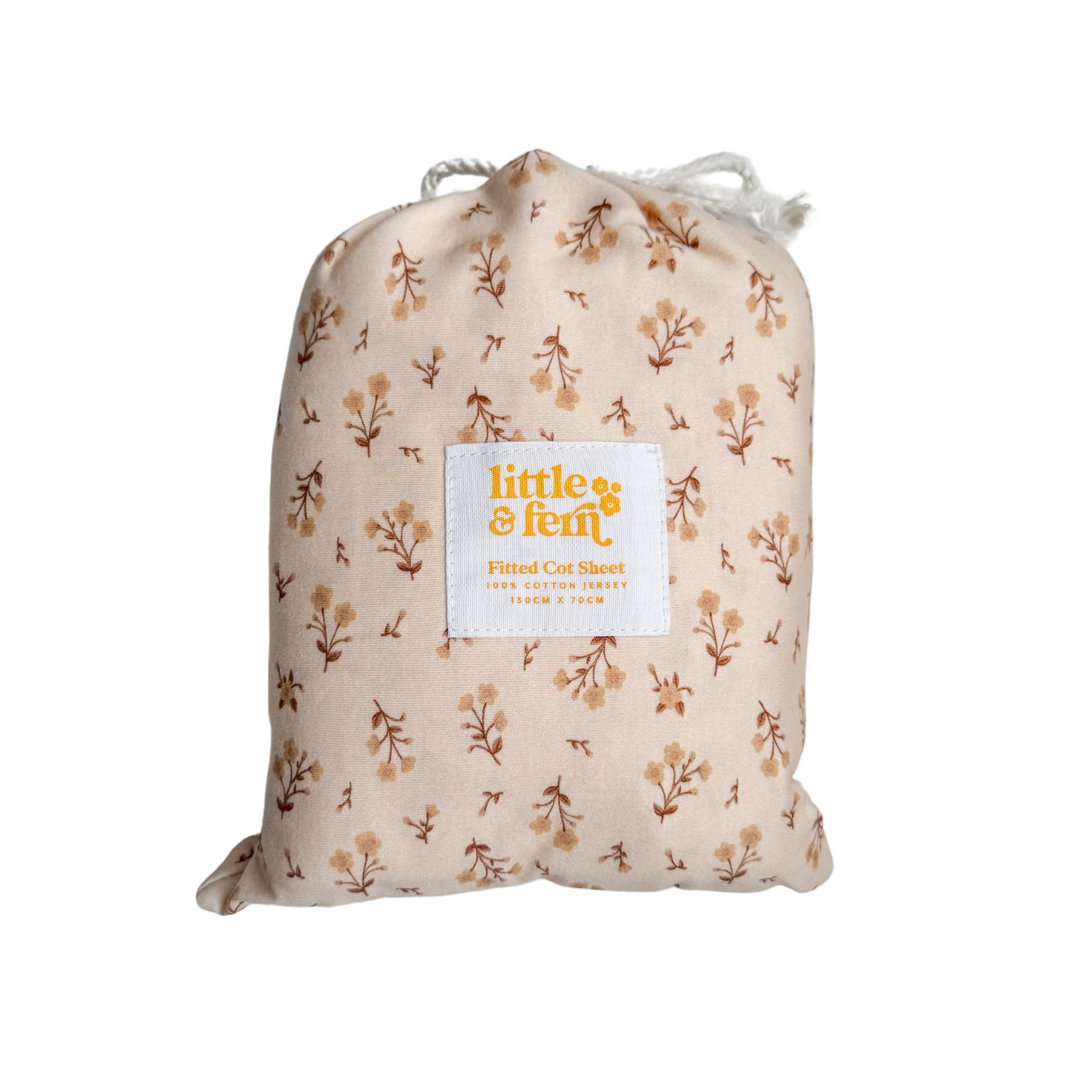 Cot Sheet | Paisley Coffee