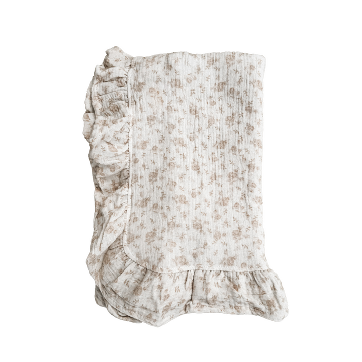 Frill Muslin Blanket | Vintage Rose