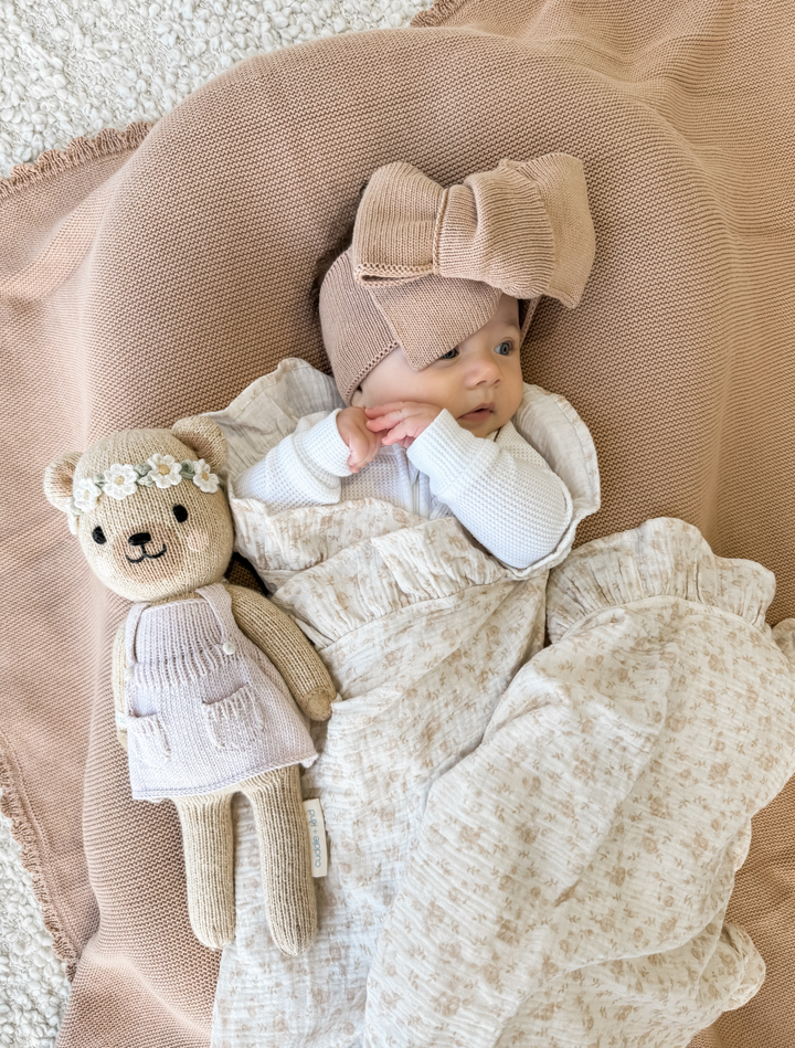 Frill Muslin Blanket | Vintage Rose