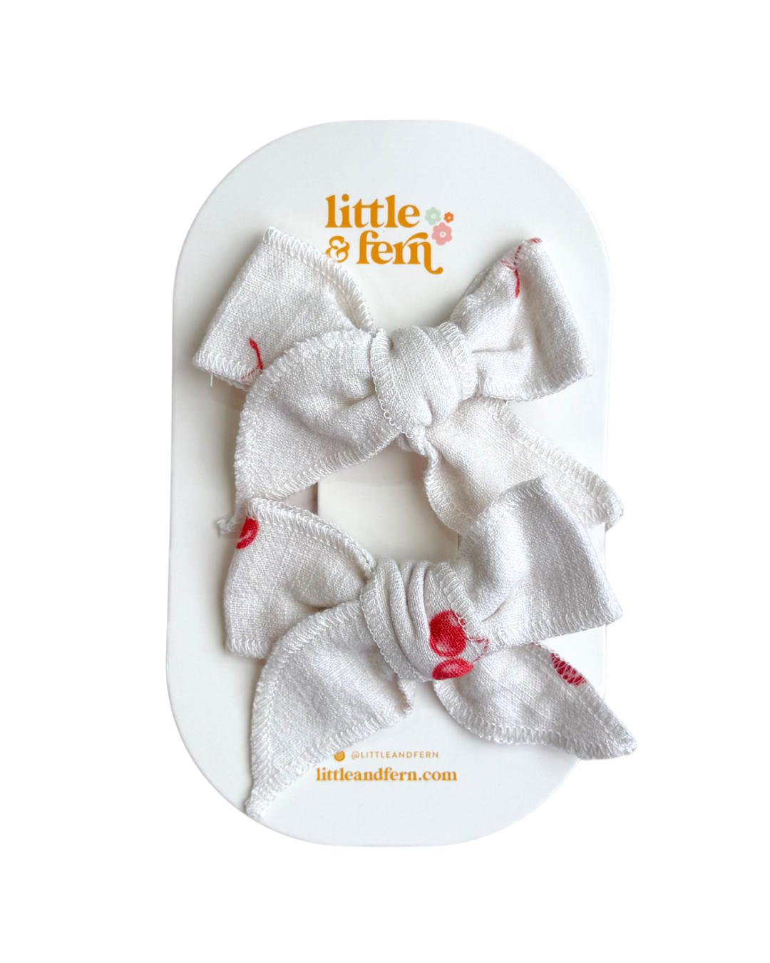 Twin Bow Clips | Red Cherries