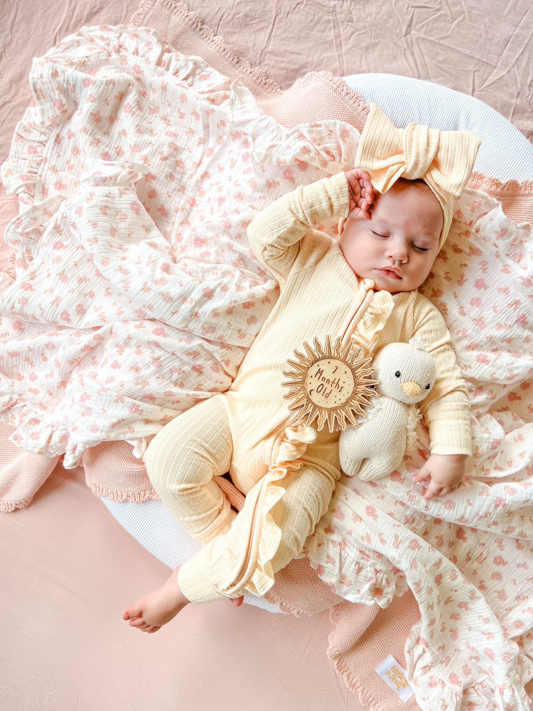 Oversized Topknot | Pastel Lemon Rib Pointelle