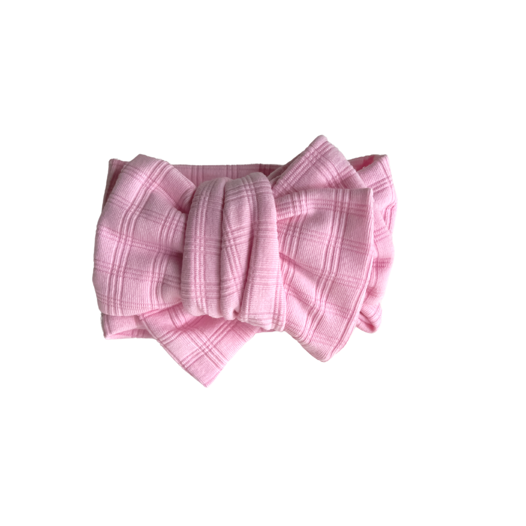 Check Oversized Topknot | Pink