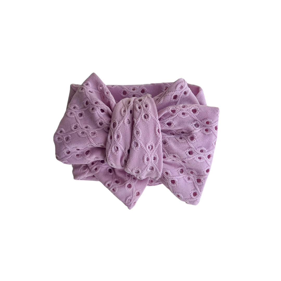 Bambi Eyelet Oversized Topknot | Pastel Lilac