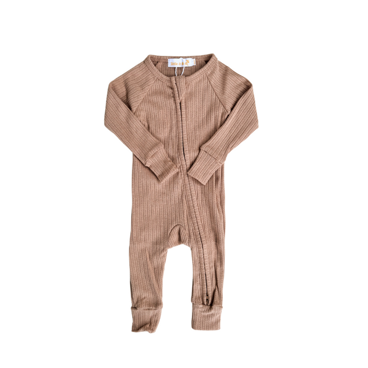 Zip Romper | Teddy Rib Pointelle (NO FRILL)