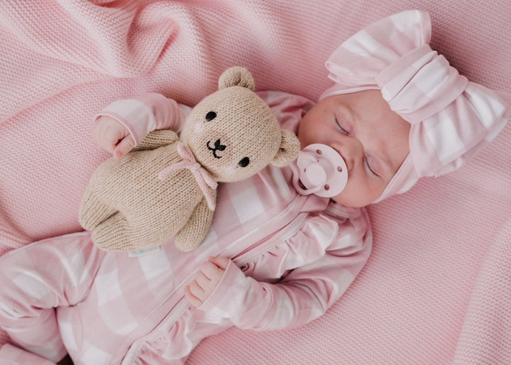 Frill Zip Romper | Pink Gingham
