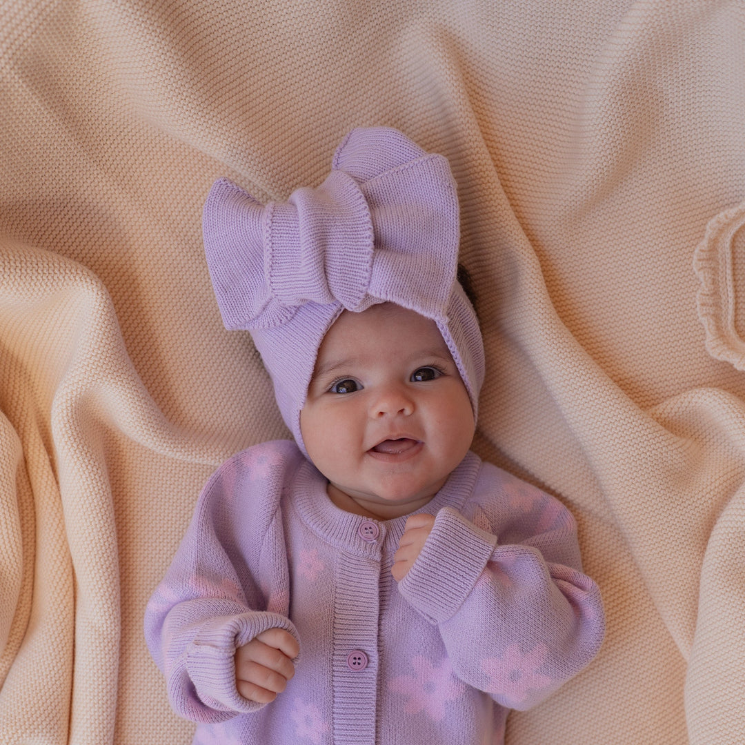 Knitted Oversized Topknot | Pastel Lilac *PRE-ORDER*