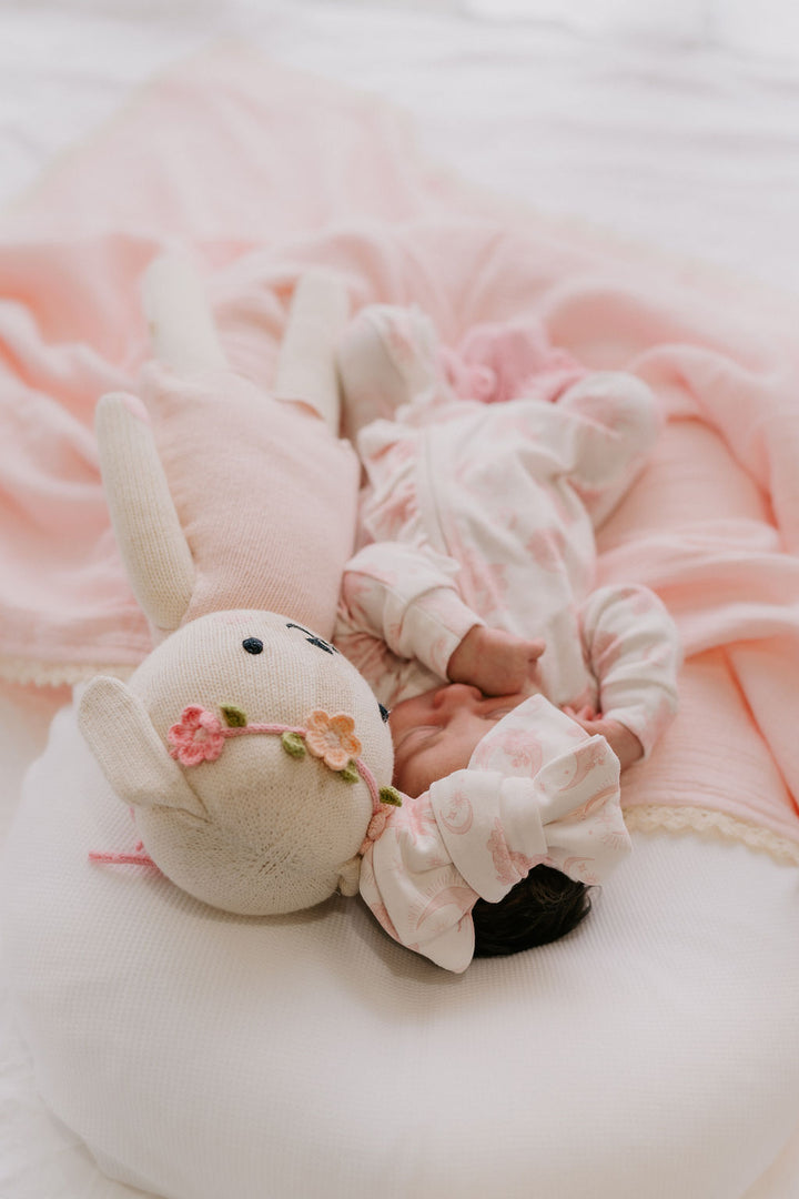 Oversized Topknot | Celestial Pink Small Scale Print