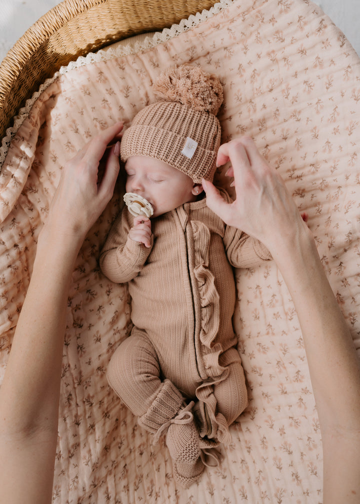 Gauze Lace Blanket | Paisley Coffee