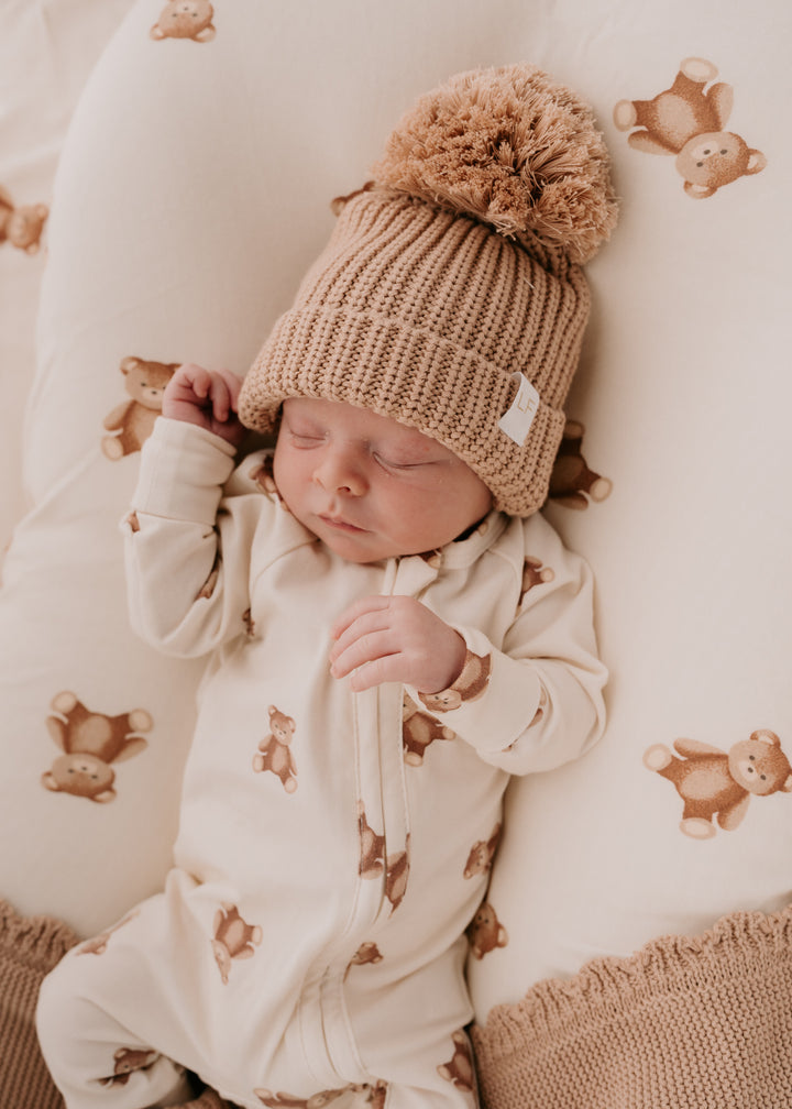 Knitted Pom Beanie | Teddy