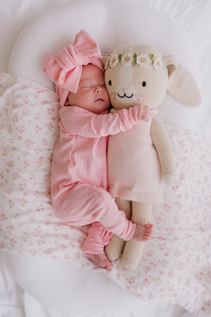 Frill Zip Romper | Peony Rib Pointelle
