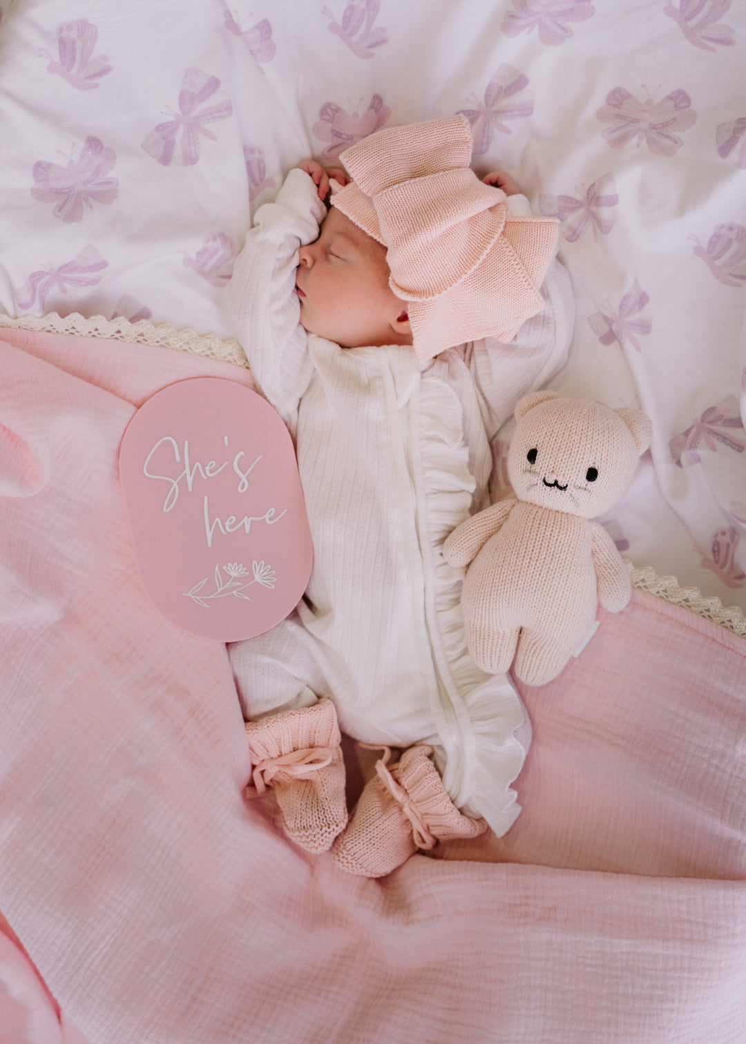 Frill Zip Romper | Milk Rib Pointelle