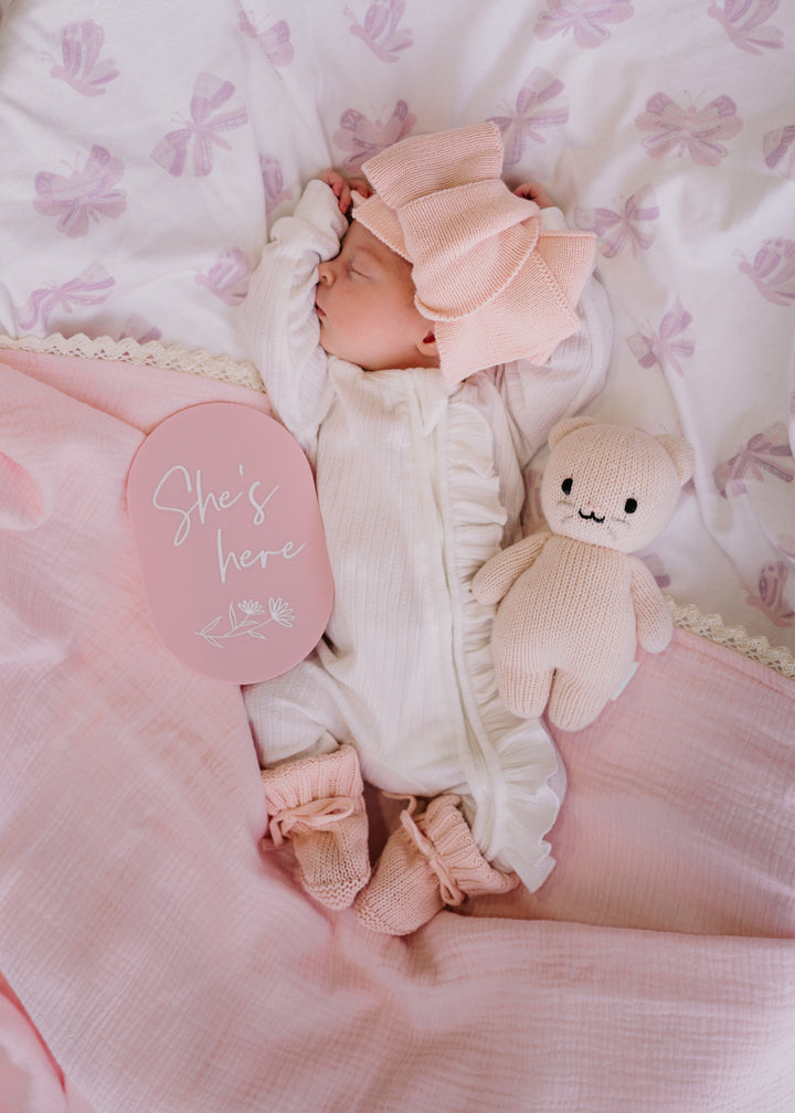 Frill Zip Romper | Milk Rib Pointelle