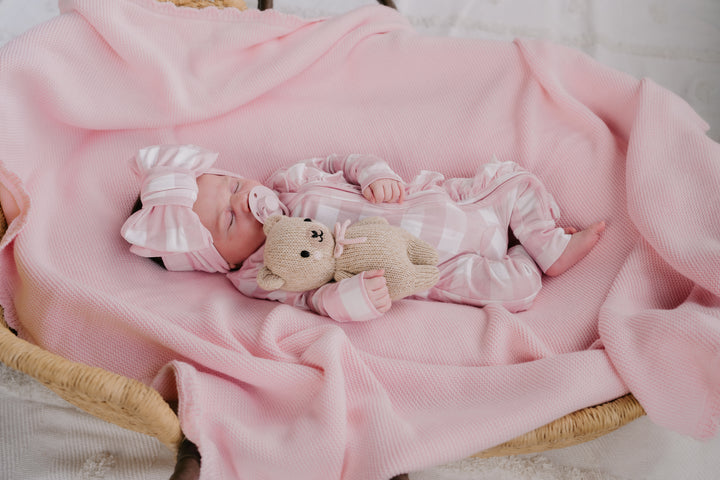 Frill Zip Romper | Pink Gingham