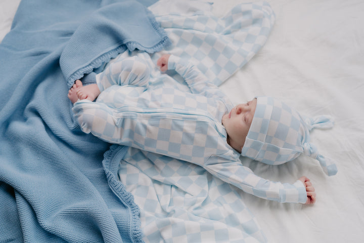 Zip Romper | Blue Checker