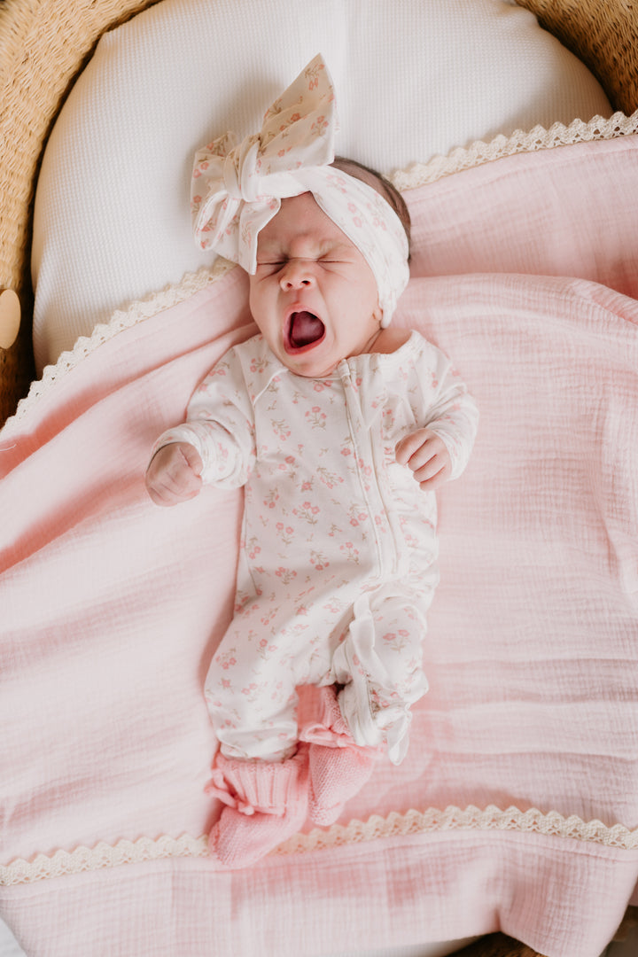 Frill Zip Romper | Paisley Peony