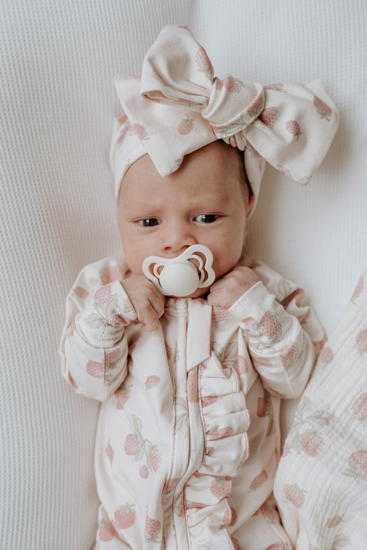 Frill Zip Romper | Strawberries