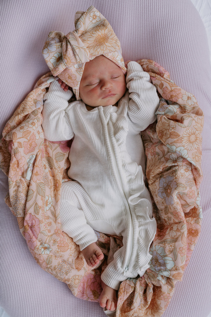 Frill Zip Romper | Milk Waffle