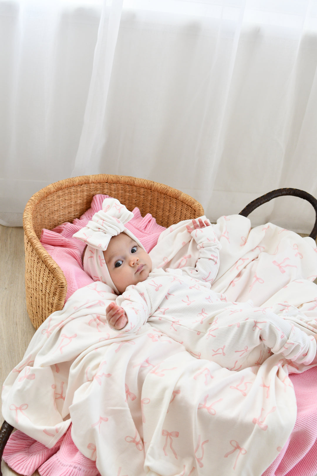 Swaddle Set | Pink Bows
