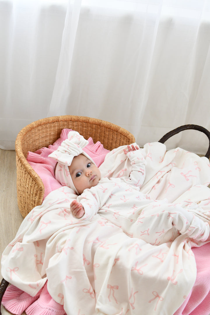 Swaddle Set | Pink Bows
