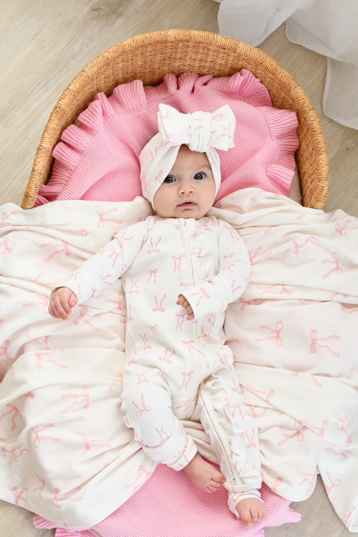 Swaddle Set | Pink Bows