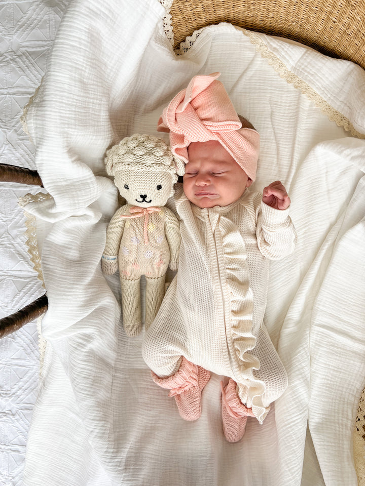 Frill Zip Romper | Cream Waffle