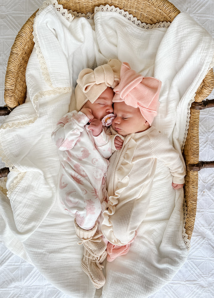 Frill Zip Romper | Cream Waffle