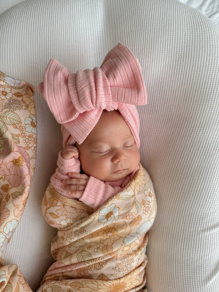 Oversized Topknot | Peony Rib Pointelle
