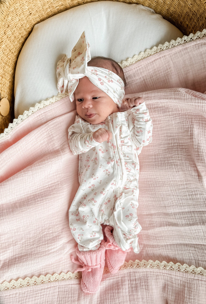 Frill Zip Romper | Paisley Peony