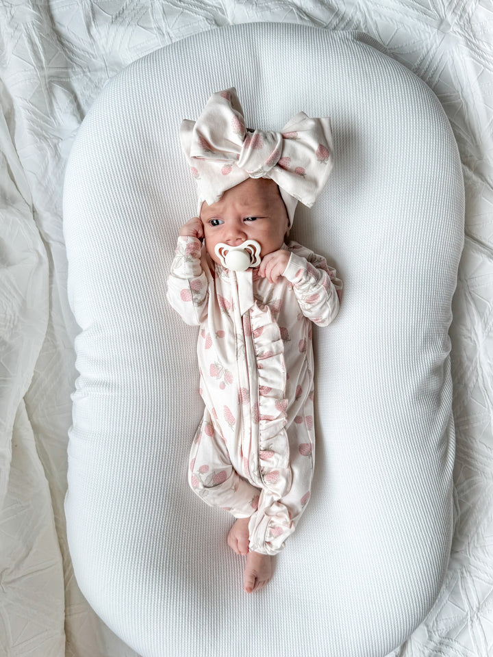 Frill Zip Romper | Strawberries
