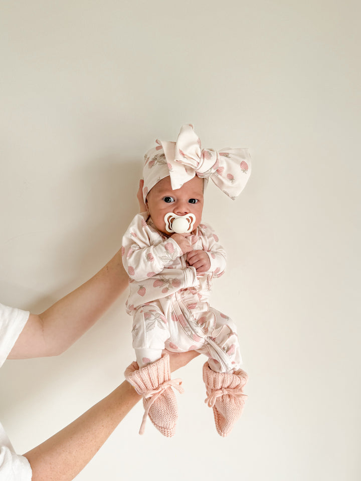 Frill Zip Romper | Strawberries