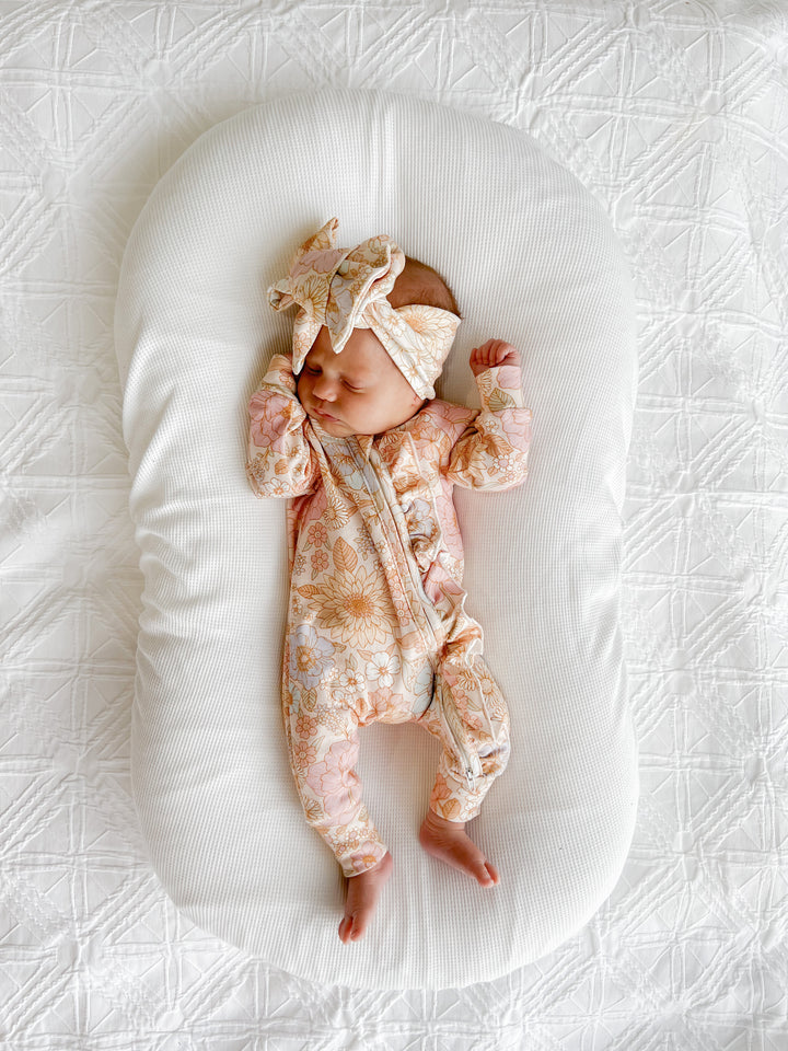 Frill Zip Romper | Pastel Bloom