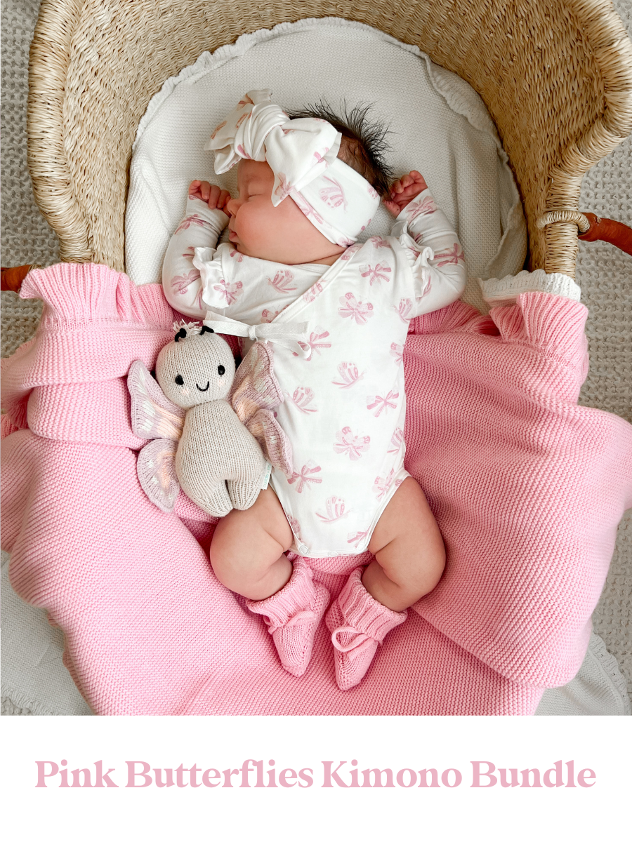 Pink Butterflies Kimono Bundle