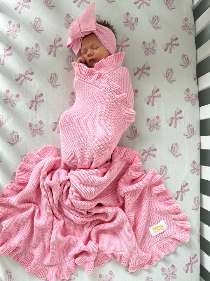 Cot Sheet | Pink Butterflies