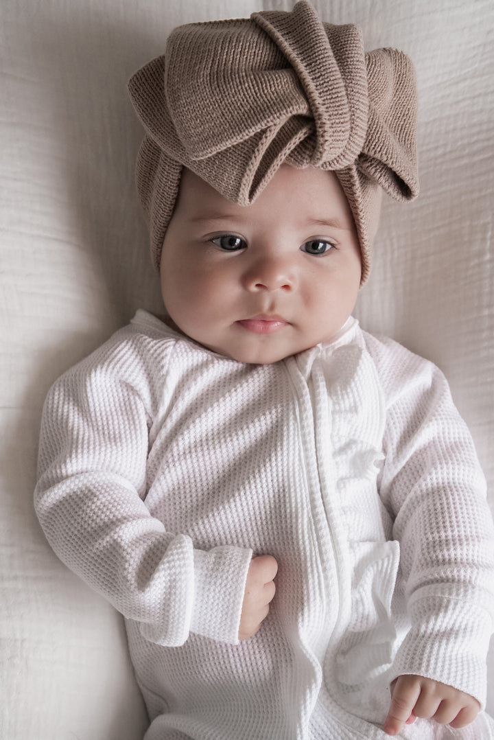 Frill Zip Romper | Milk Waffle