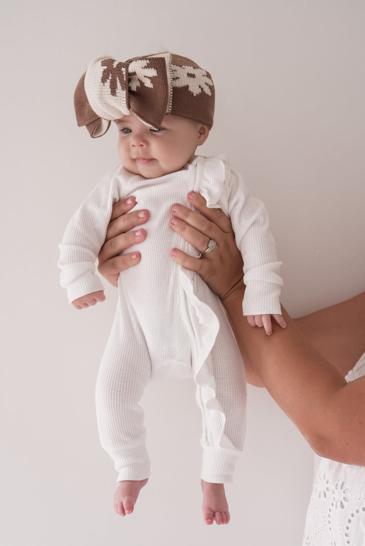 Frill Zip Romper | Milk Waffle