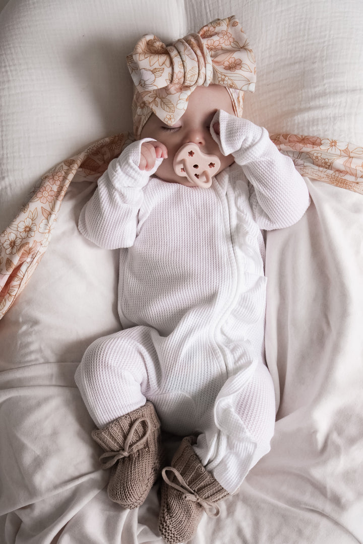 Frill Zip Romper | Milk Waffle