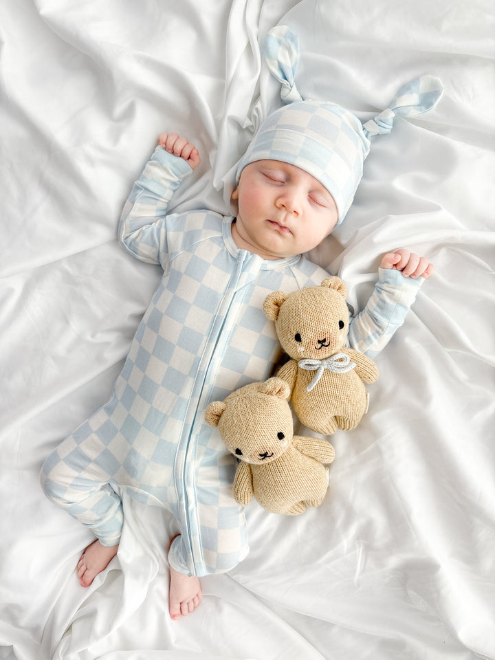 Zip Romper | Blue Checker