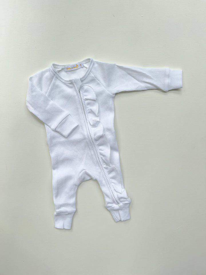 Frill Zip Romper | Milk Waffle