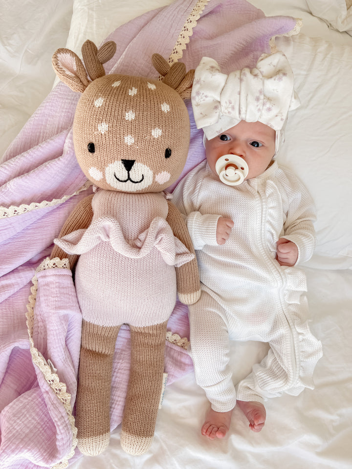 Muslin Crinkle Organic Lace Blanket | Pastel Lilac