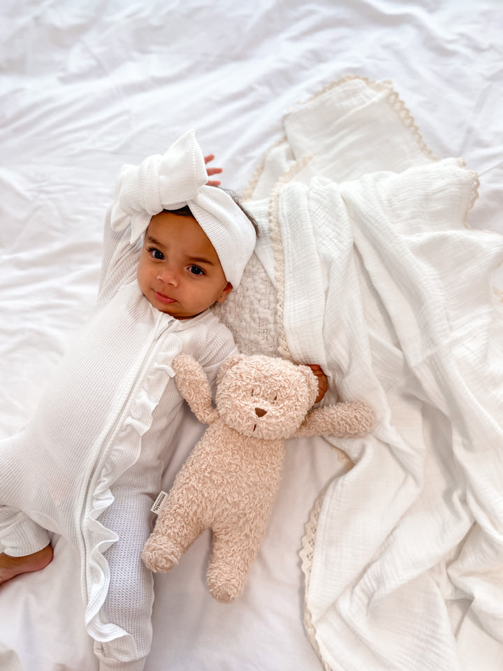 Frill Zip Romper | Milk Waffle