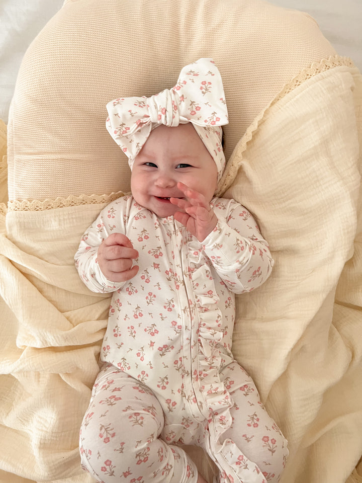Frill Zip Romper | Paisley Peony