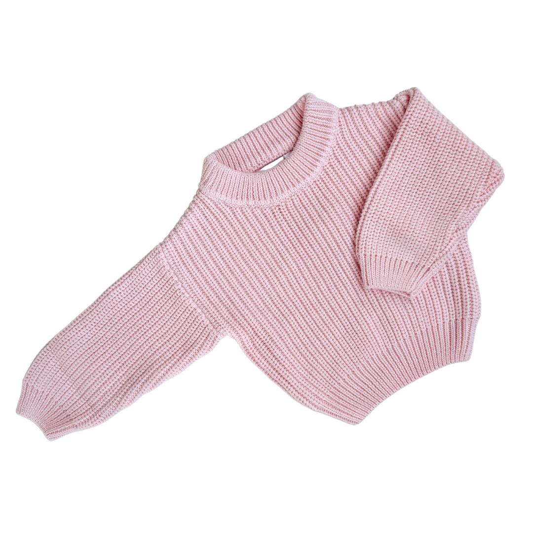 Chunky Knit Jumper Baby Pink