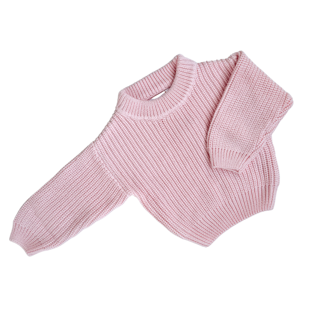 Chunky Knit Jumper | Baby Pink