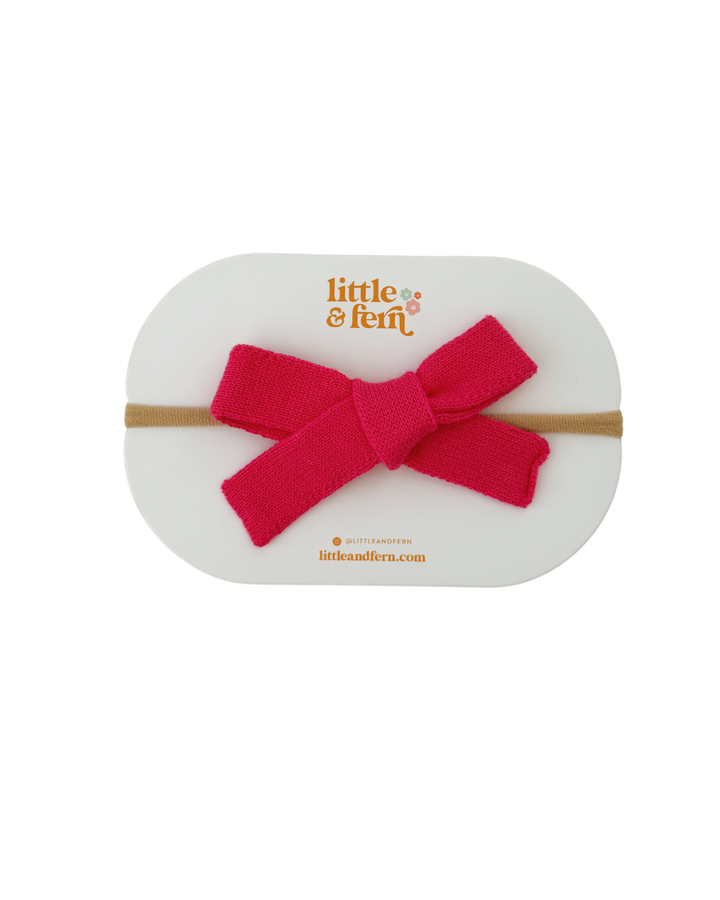 Knit Bow Headband | Raspberry