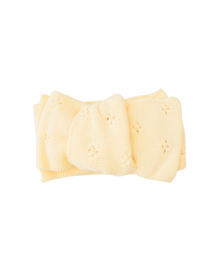 Knitted Oversized Topknot | Lemon Pointelle *PRE-ORDER*