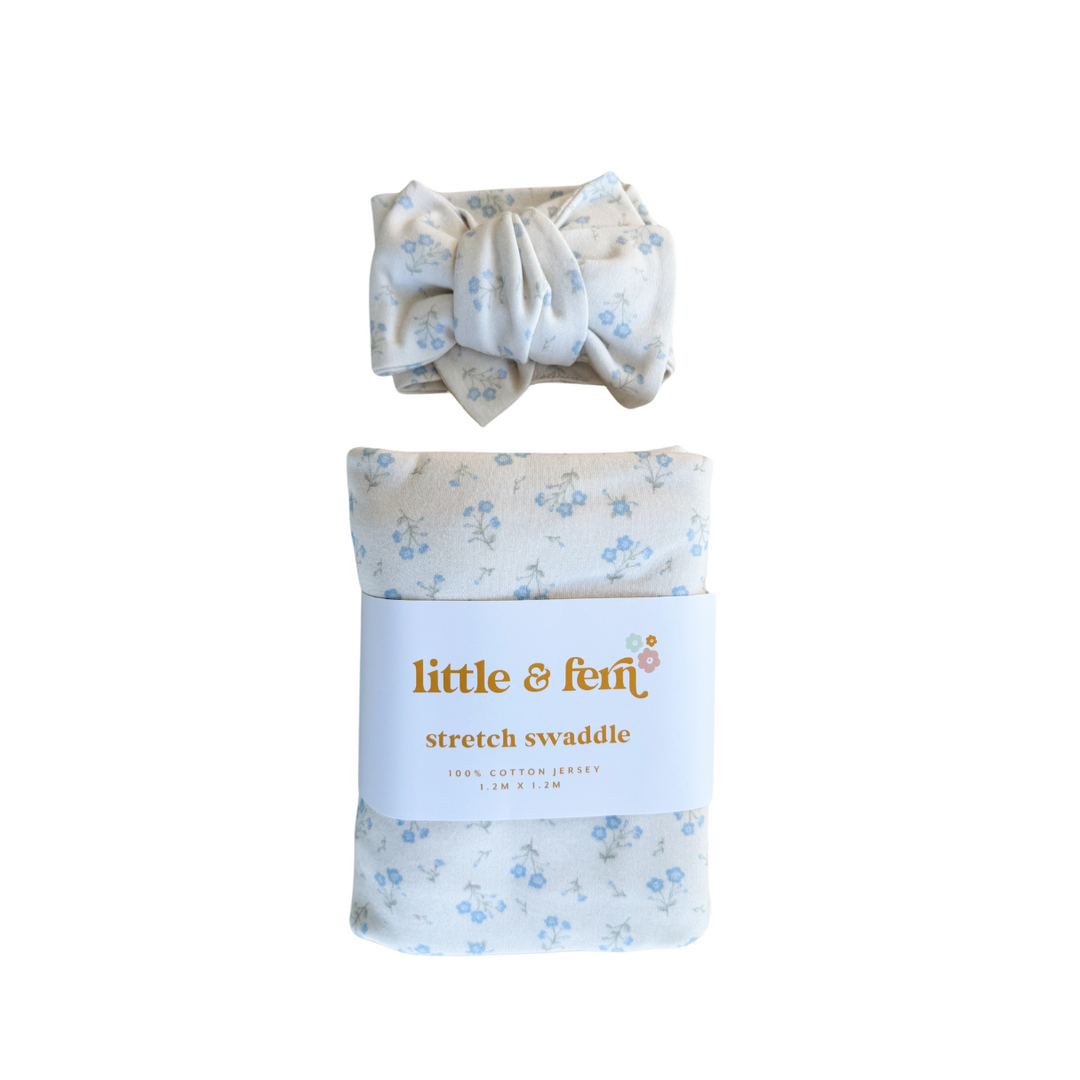 Swaddle Set | Paisley Blue