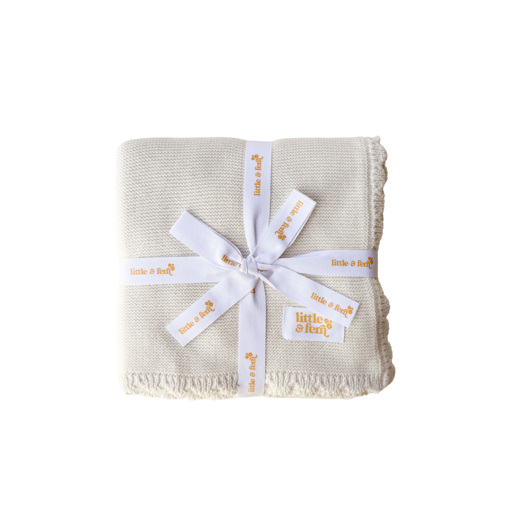 Heirloom Knit Blanket | Ivory