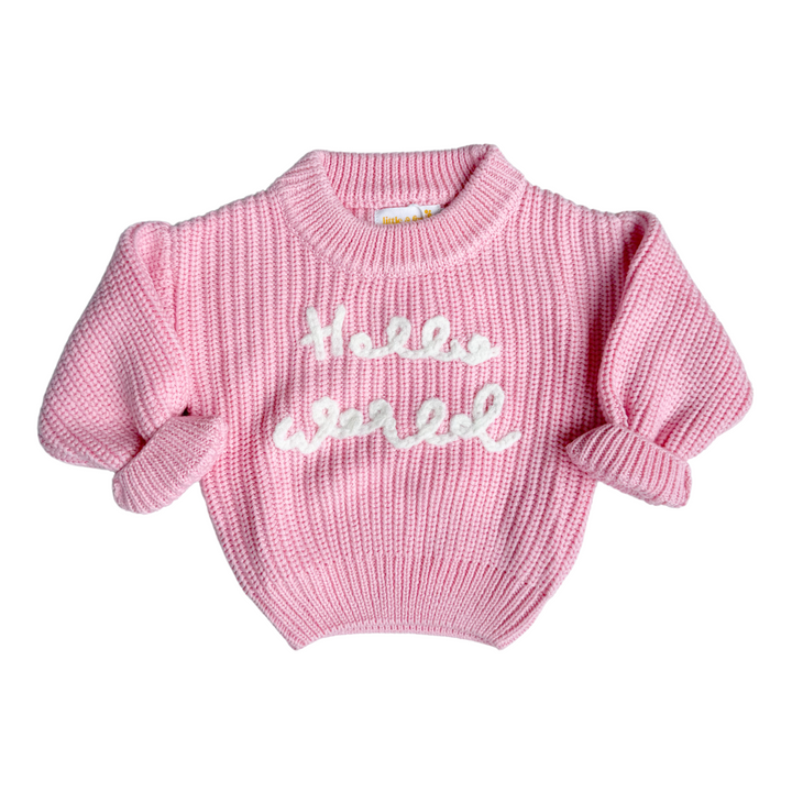 'Hello World' Chunky Knit Jumper | Marshmallow