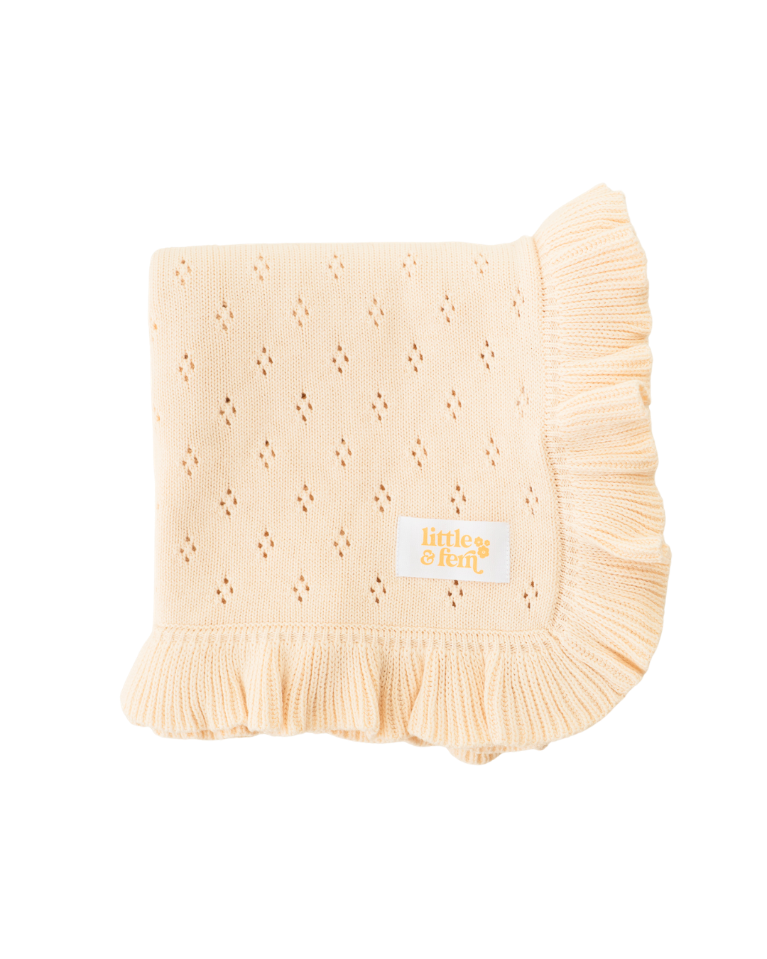Frill Knit Blanket | Cream Pointelle