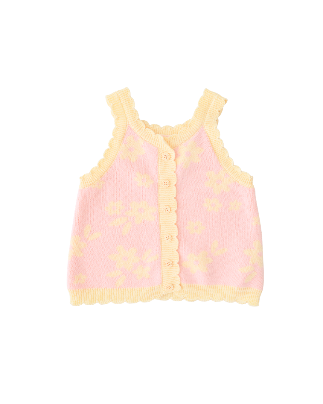 Knitted Shirt | Daisy Floral Lemon